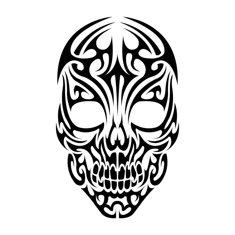 800x800 Nice Tribal Skull Tattoo Design Artwork
