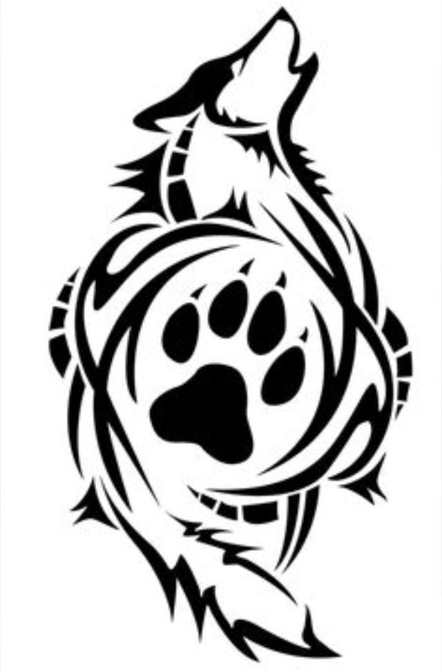 640x972 Tribal Wolf Paw Print Decal Vinyl Sticker Funny Window Car Wolf