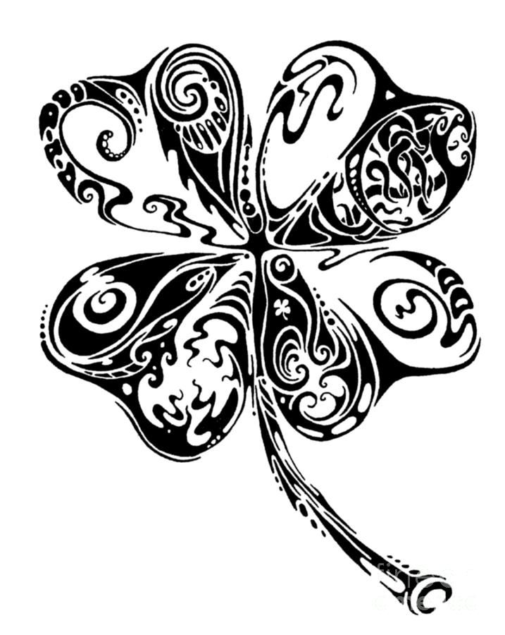 717x900 Tribal Shamrock Drawing