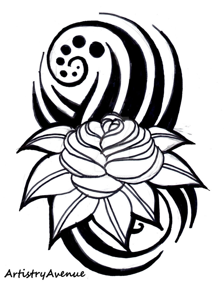 788x1013 Tribal Rose Tattoo By Artistryavenue