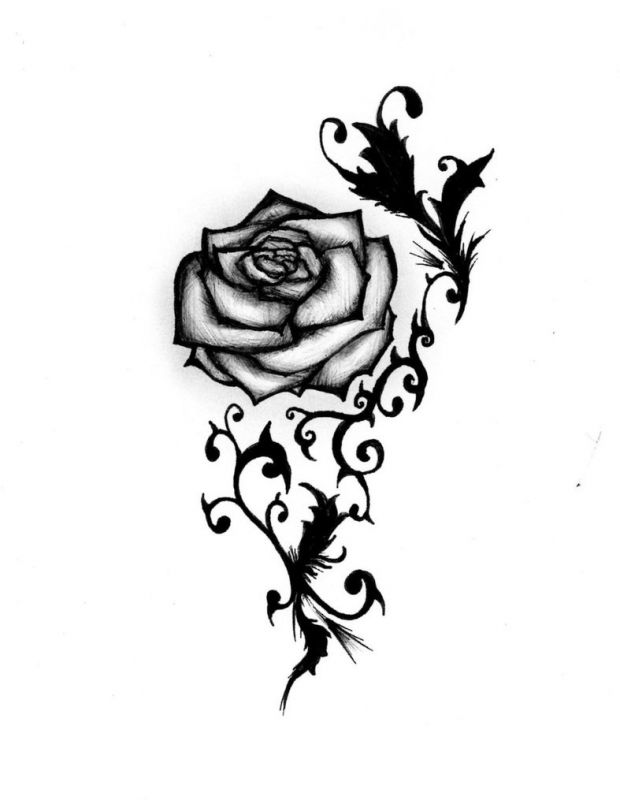 620x800 Tribal Rose In Black Tribel Tattoos For Men In Black Rose