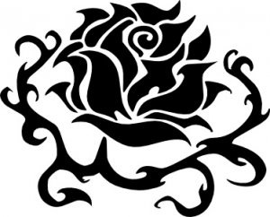 300x242 Rose (No Stem) Vinyl Decal