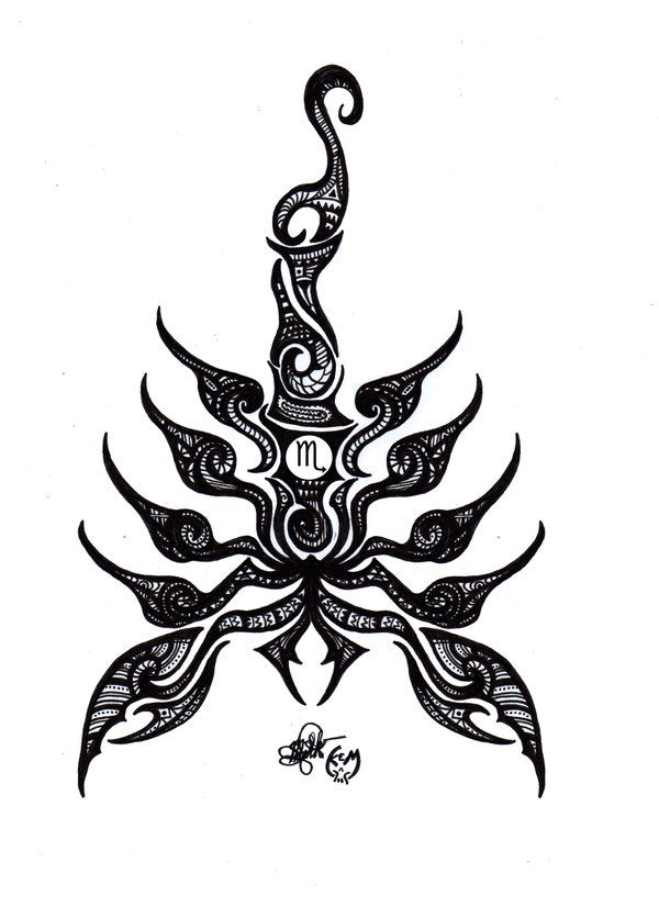 600x826 Unique Tribal Scorpion Tattoo Design