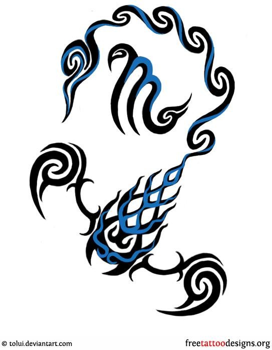 543x700 Zodiac Tribal Scorpion Tattoos ~ Tattooic