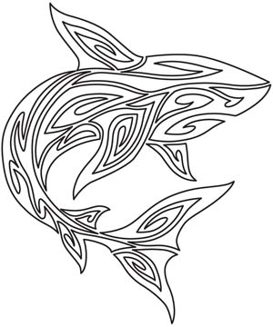 300x360 Tribal Shark Urban Threads Unique And Awesome Embroidery Designs