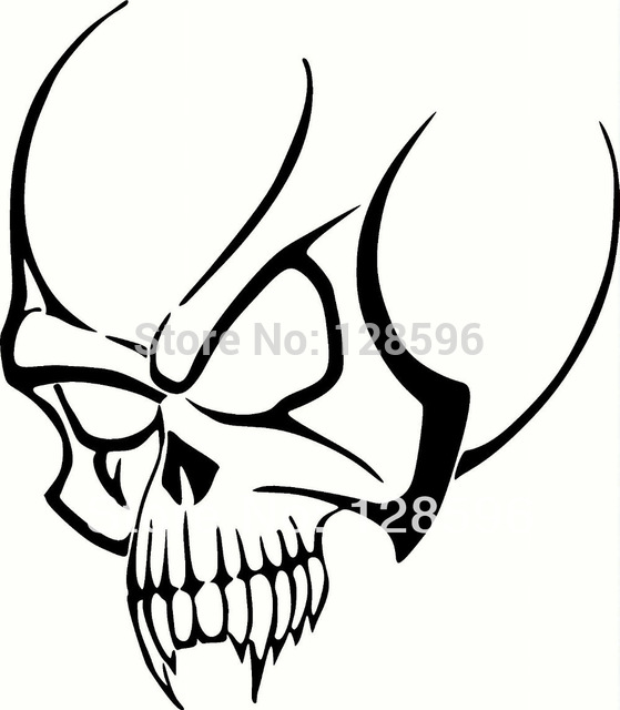 559x640 Tribal Skull For Car Window Tattoo Vinyl Sticker In Car Stickers