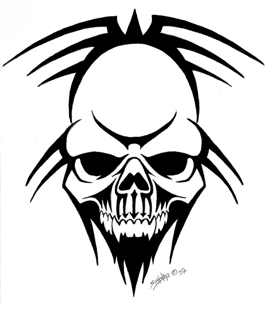 900x1085 Tribal Skull By Paulspatola