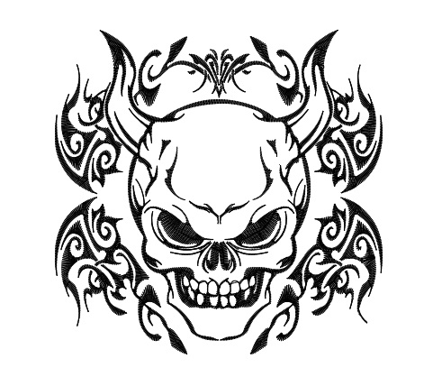 481x418 Demon Coloring Pages Tribal Skull