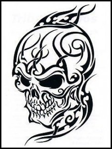226x300 Collection Of Best Tribal Skull Tattoo