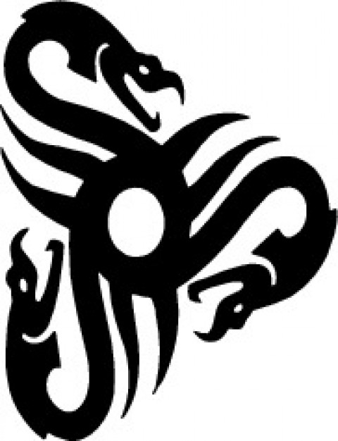 480x626 Snakes Triangle Tribal Design Vector Free Download