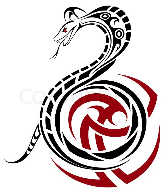 684x800 Vector Snake, Tribal Tattoo Stock Vector Colourbox