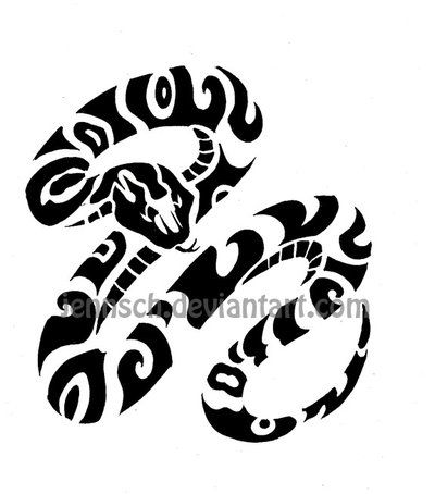400x454 Tribal Snake Tattoo