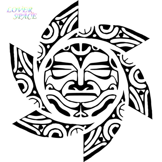 640x640 Free Shipping Tribal Sun Face Wall Sticker Tribal Wall Decal Art