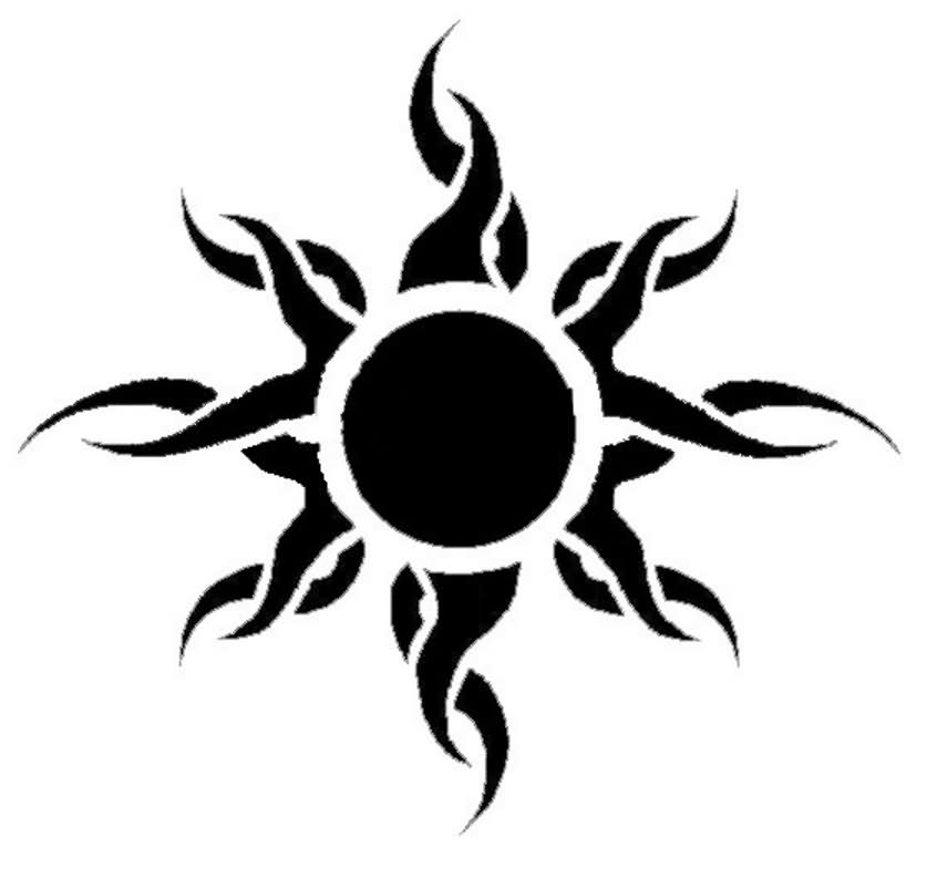837x785 Sun Tribal Tattoo Design