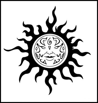 393x410 Tribal Sun Tribal Sun Pictures Of Tattoos Design.