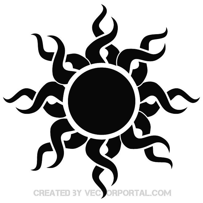 660x660 Tribal Sun Free Vector Free Vectors Tribal Sun