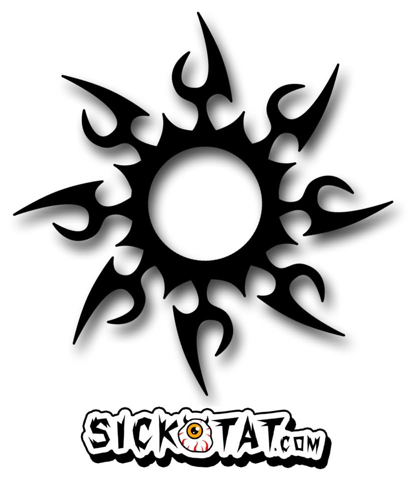 823x974 3d Tribal Sun Tattoo Design
