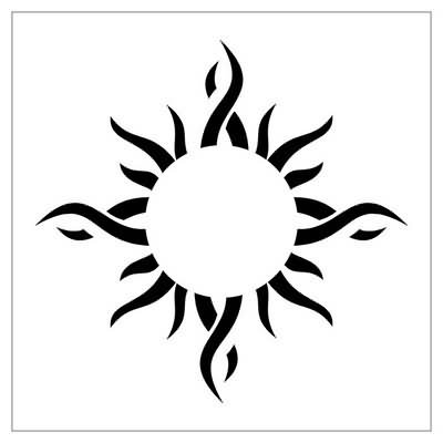 400x400 Tribal Sun Tattoo Design