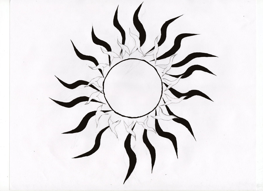 900x654 Tribal Sun Tattoo Design By Darkreaper5000