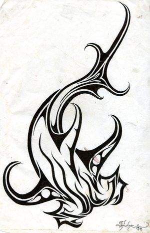 300x465 Shark Tattoos Fearlessness Power And Strength Cool Tribal Tattoo