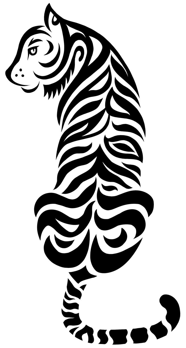 Tribal Tiger Drawing at GetDrawings | Free download