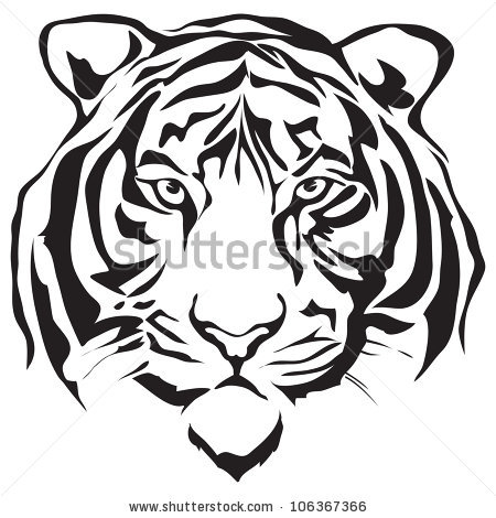 450x470 Tiger Tribal Clipart