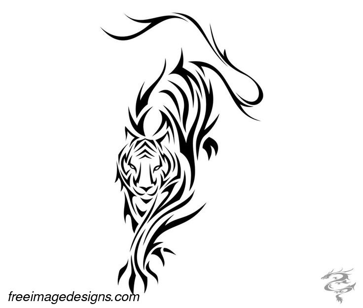 736x625 Tribal Tiger Walking Image Download Free Image Tattoo Designs