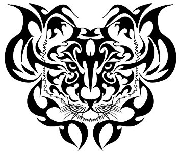 355x300 Tribal Tigers Head Tattoo Design , Tiger Best Wall Art , Vinyl