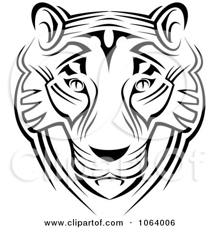 450x470 Clipart Tribal Tiger Face