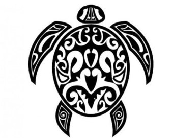 340x270 Tribal Sea Turtle Drawing