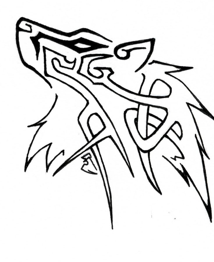 735x900 Tribal Wolf Coloring Tribal Wolf Coloring Page