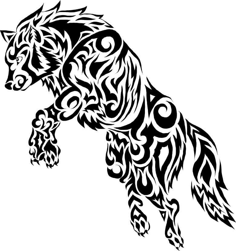 Tribal Wolf Drawing at GetDrawings | Free download