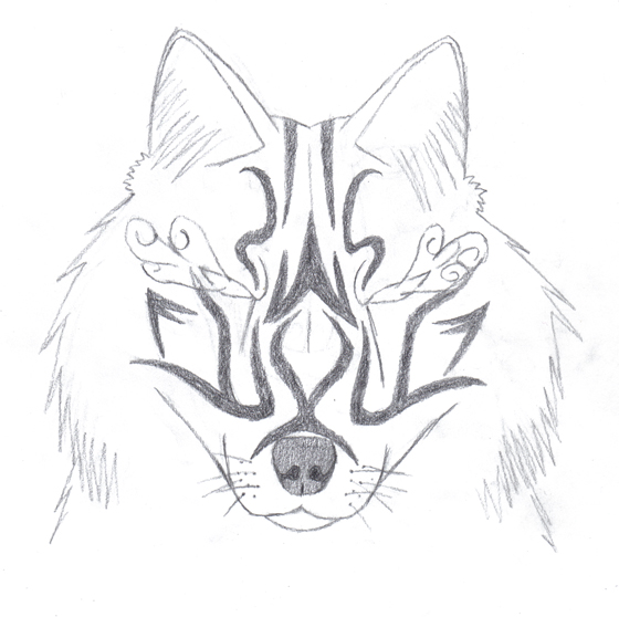 560x558 Tribal Wolf Tattoo By Cutiepiespecter