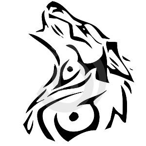 300x300 Tribal Howling Wolf By Specialagentgibbs