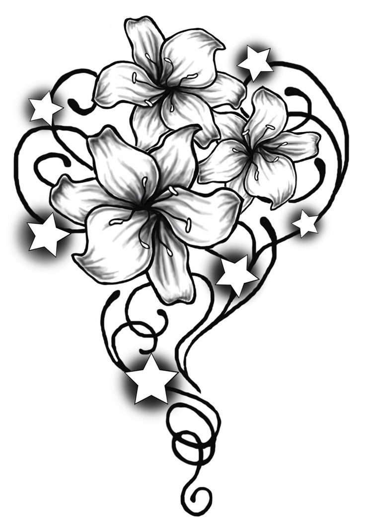 749x1066 Drawing Flower Tribal