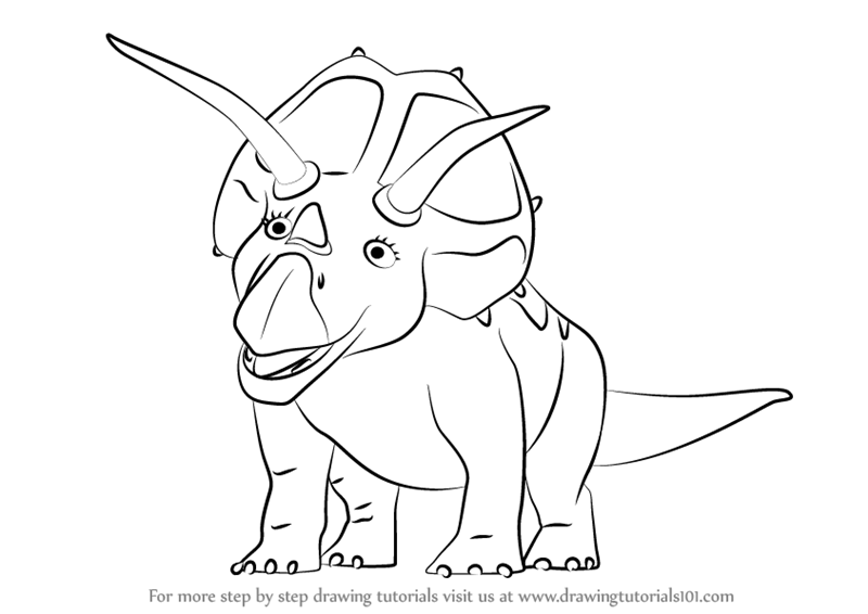 800x566 Learn How To Draw Tank Triceratops From Dinosaur Train (Dinosaur