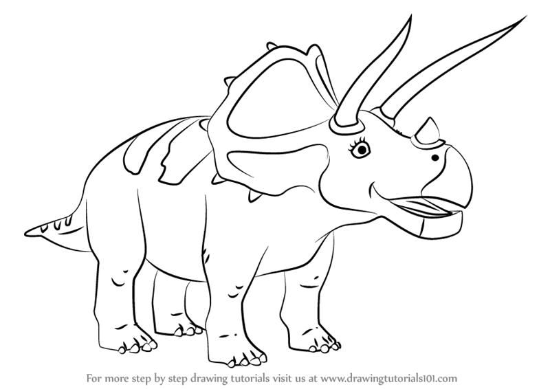 800x566 Learn How To Draw Truman Triceratops From Dinosaur Train (Dinosaur