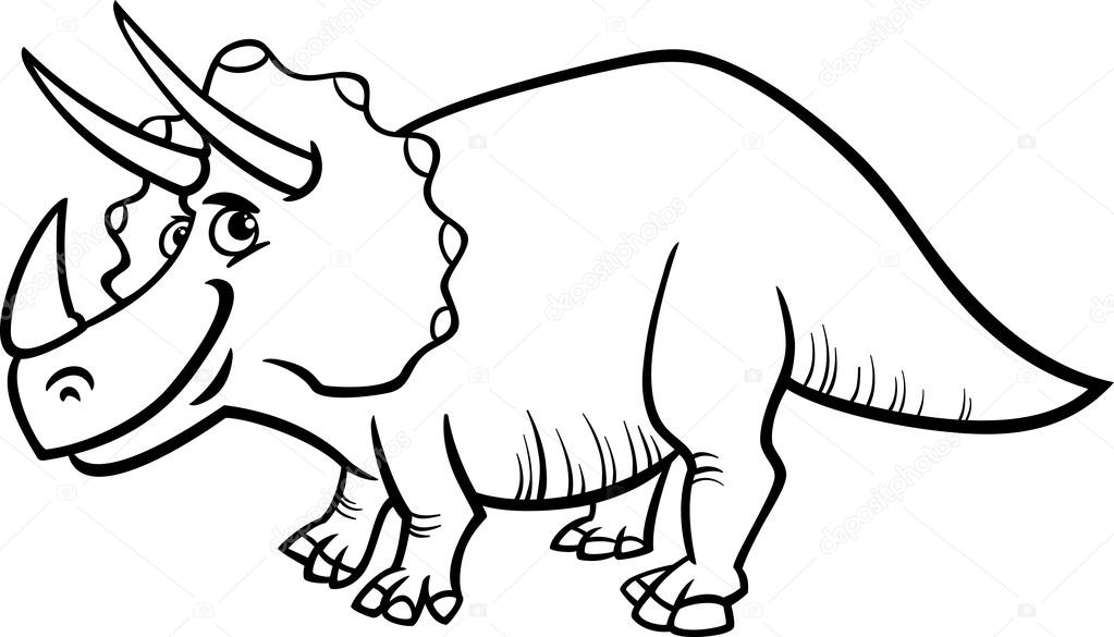 1023x585 Triceratops Dinosaur Coloring Page Stock Vector Izakowski