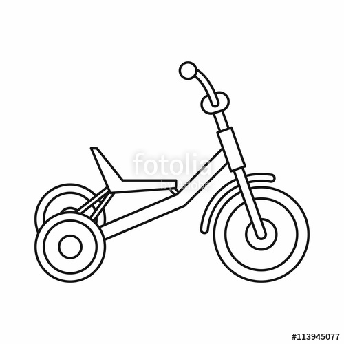 500x500 Tricycle Icon, Outline Style Stock Image And Royalty Free Vector