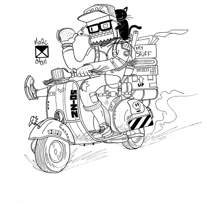 882x907 Vespa Trip By Etanist