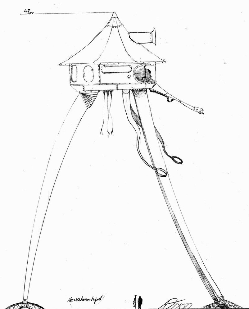802x995 War Of The Worlds Victorian Tripod Sketch By Nixod321