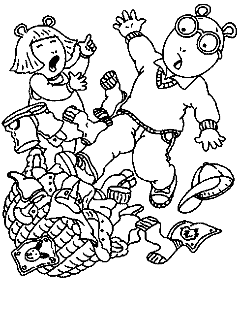 488x650 Coloring Amp Activity Pages D.w. Amp Arthur Tripping Over Dirty