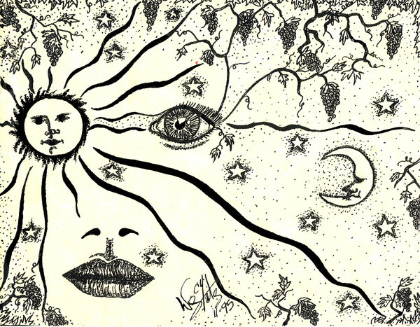 600x467 The Sun, The Moon And The Stars Illustration. Art I Love