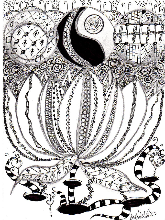 675x900 Lotus Flower Drawing By Barbara Giordano