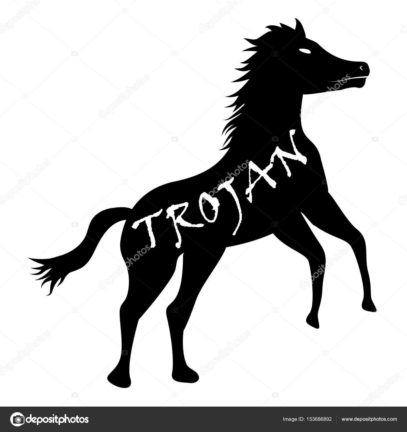 1600x1700 Black Trojan Horse Computer Virus Icon Vector Stock Vector
