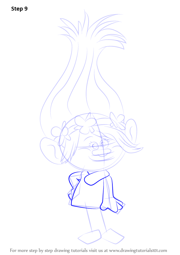 596x842 Learn How To Draw Princess Poppy From Trolls (Trolls) Step By Step