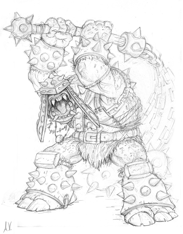 600x768 Battle Troll Sketch By Vegasmike
