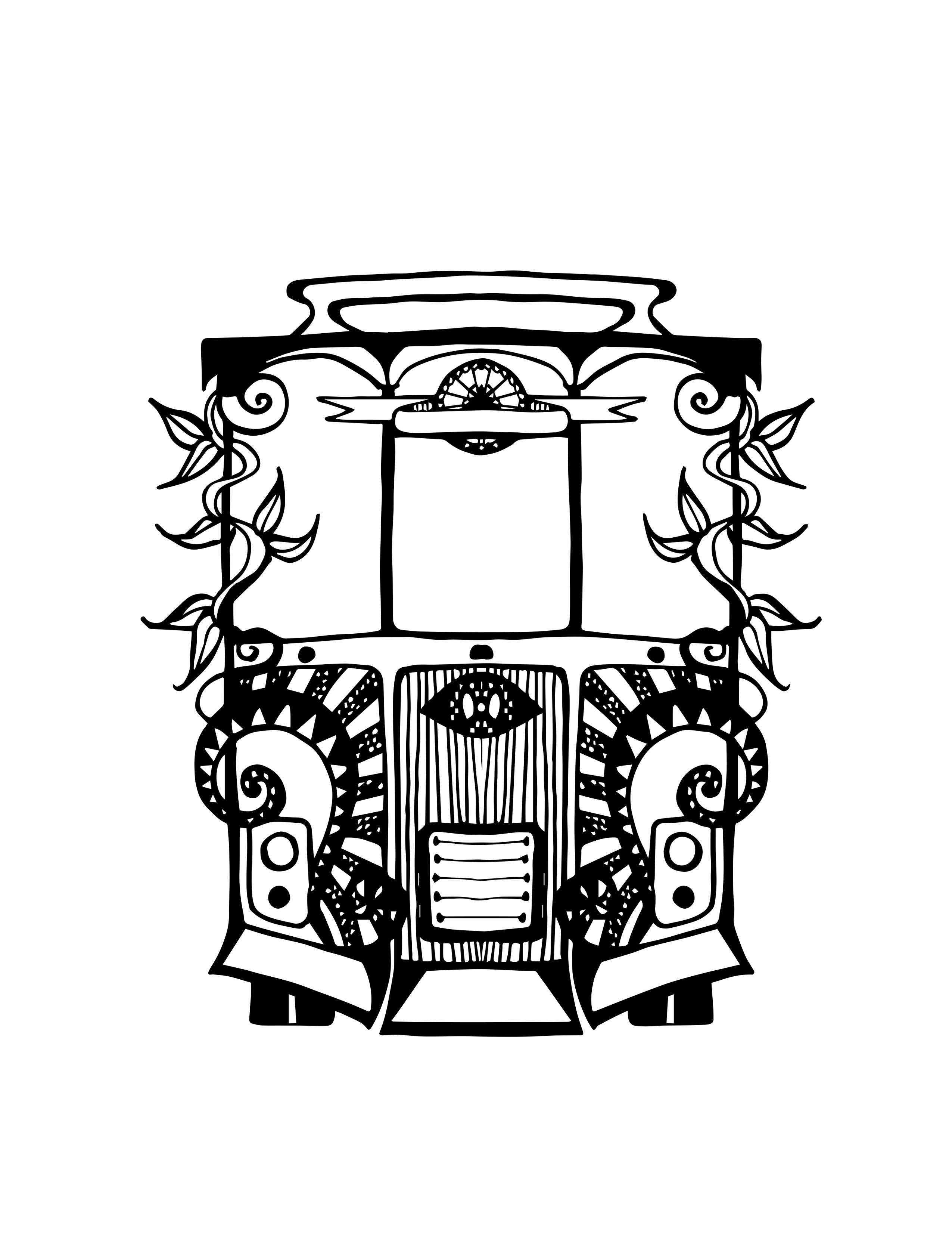 2550x3300 Savannah Historic District Trolley Tours Spot Illustration