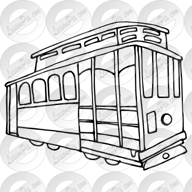 380x380 Trolley Outline For Classroom Therapy Use