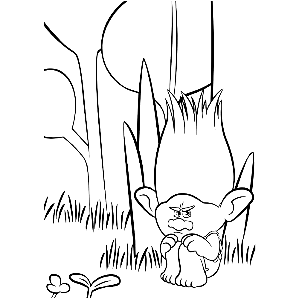 1000x1000 Trolls Mad Branch Free Coloring Page Kids, Trolls Coloring Pages